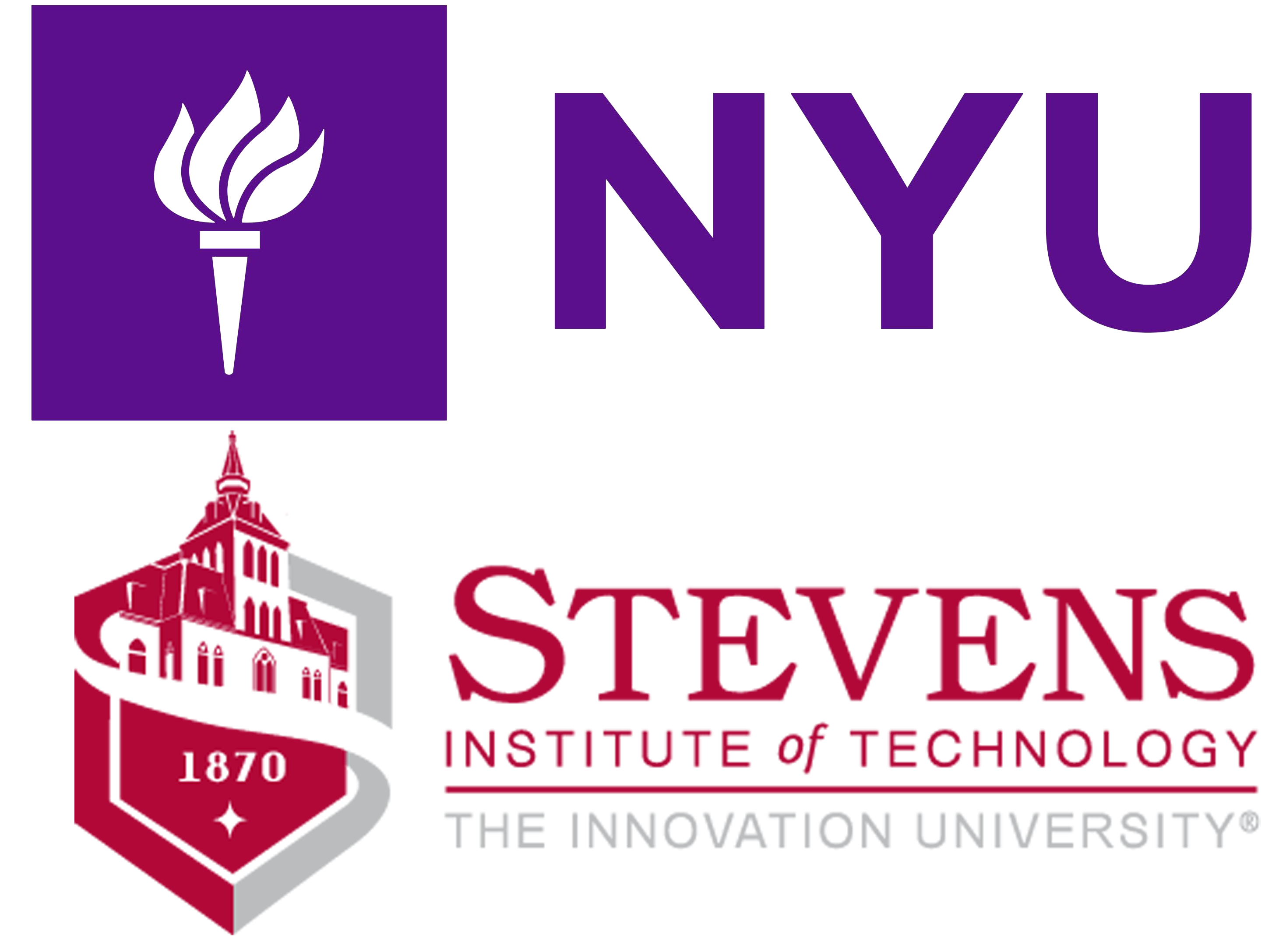 The NYU and Stevens Institute of Technology logos.